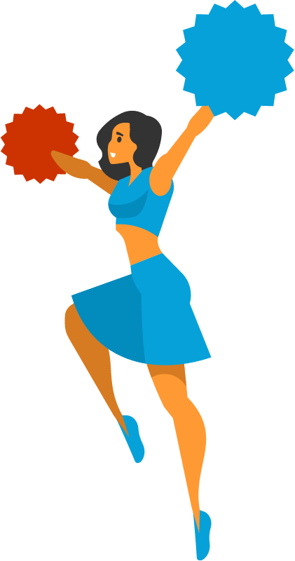 Cheerleader Performing with Pom-Poms