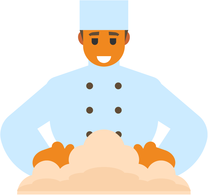 Chef Kneading Dough for Pastries