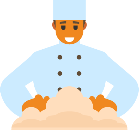 Chef Kneading Dough for Pastries