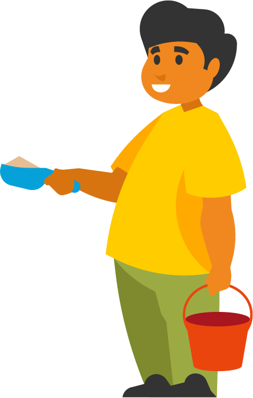 Child Building in Sandbox with Tools