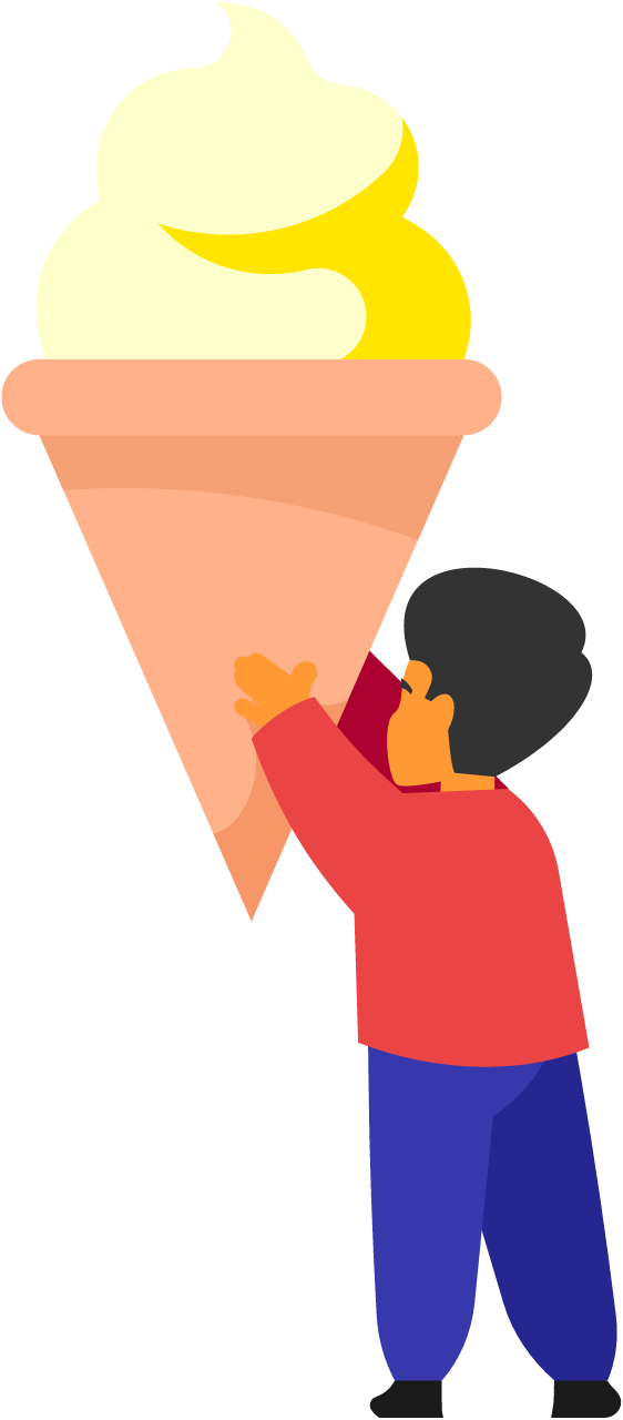 Child Carrying a Large Ice Cream Cone