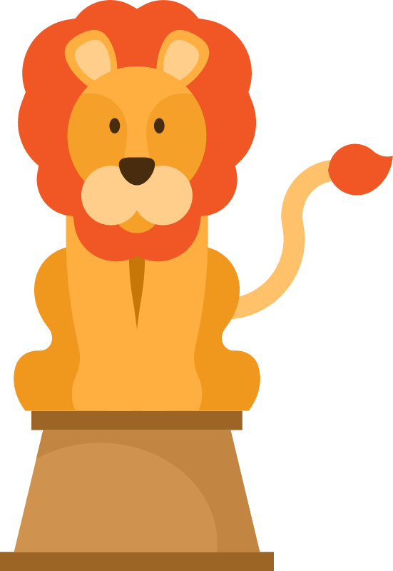 Circus Lion on Pedestal