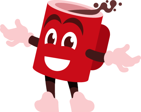 Coffee Cup Character with Smile