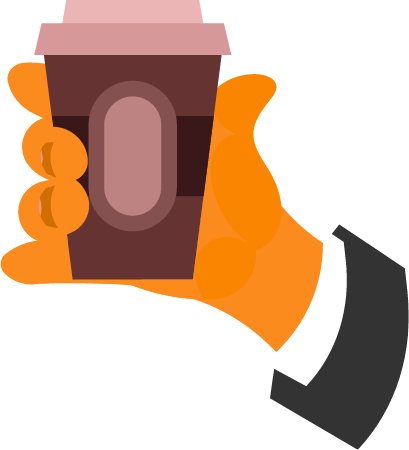 Coffee Cup Held in Hand for Takeaway