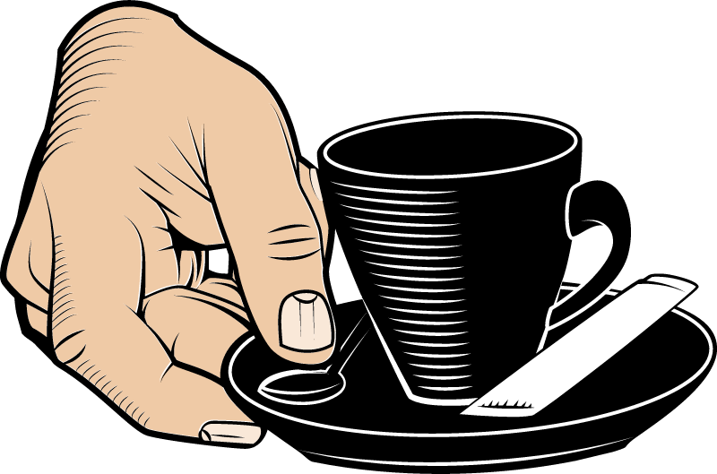 Coffee Cup with Sugar on Tray
