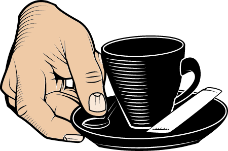 Coffee Cup with Sugar on Tray