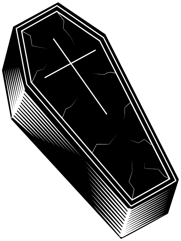 Coffin with Cross Design
