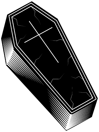 Coffin with Cross Design