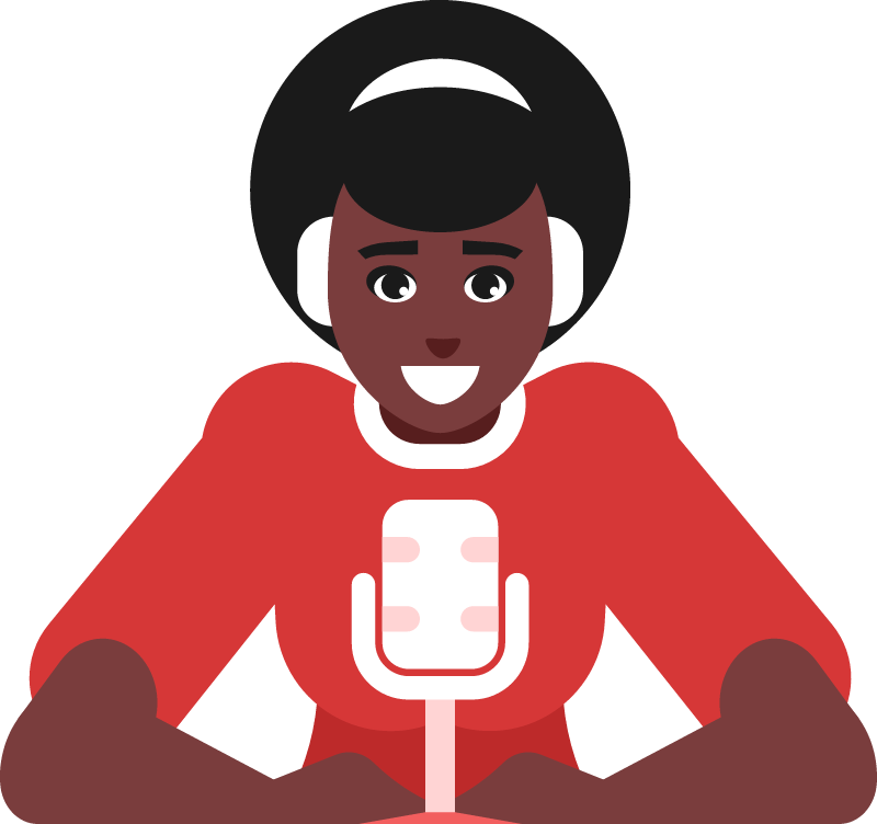 Confident Radio Presenter Hosting Show