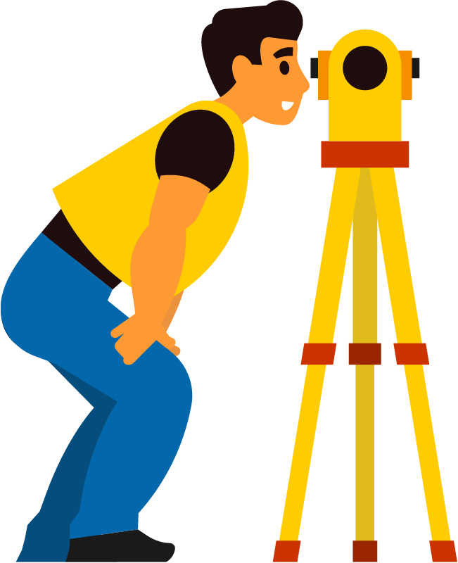 Construction Engineer Surveyor at Work