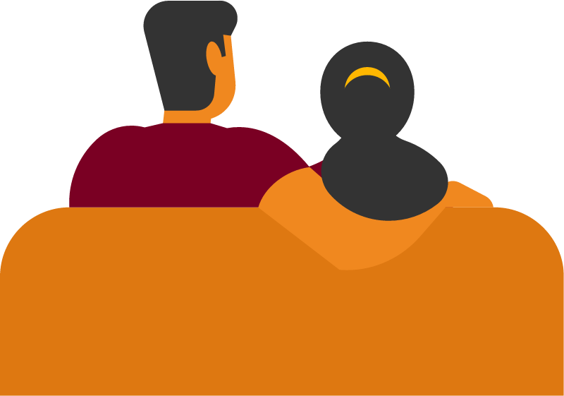 Couple sitting on Couch