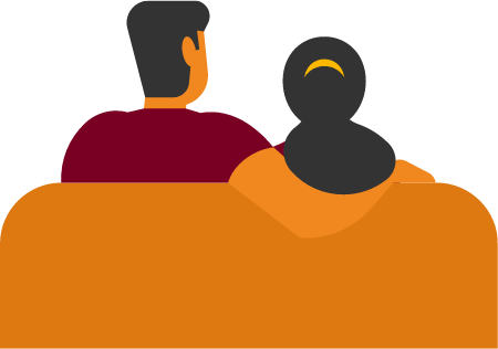 Couple sitting on Couch