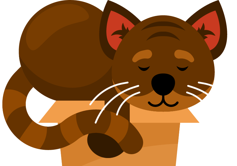 Cozy Cartoon Cat Taking Nap