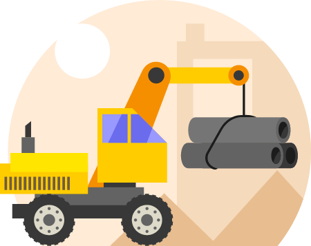 Crane Lifting and Transporting Pipes
