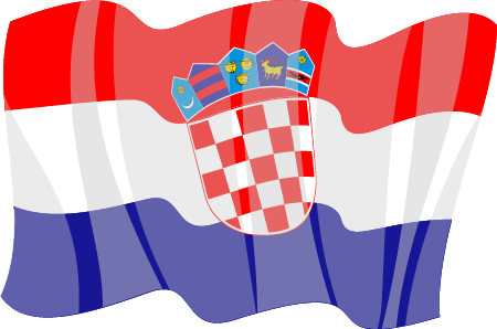 Croatian National Flag Waving Elegantly
