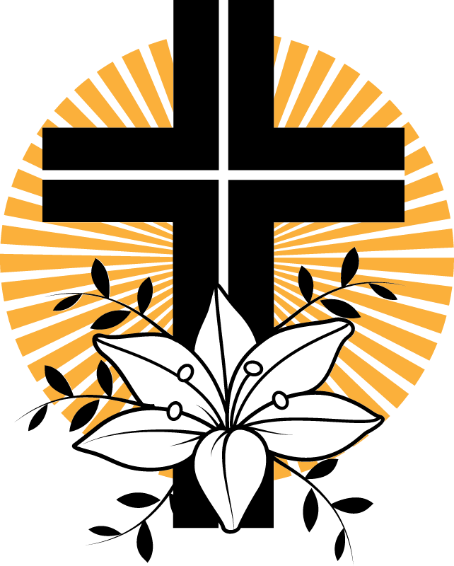 Cross and Flower as Memorial Symbol