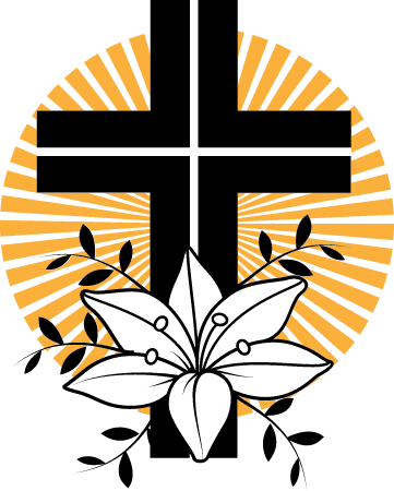 Cross and Flower as Memorial Symbol