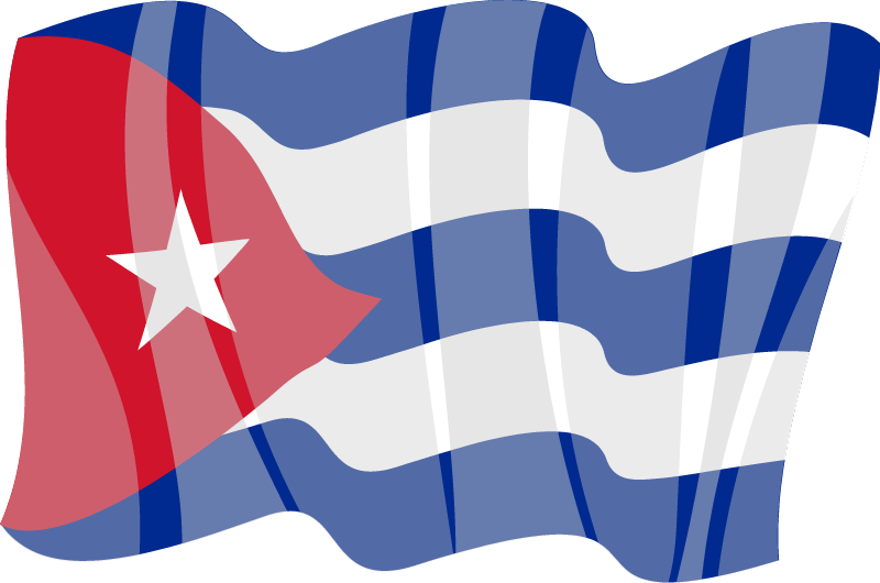 Cuban National Flag Displayed in Waving Pattern