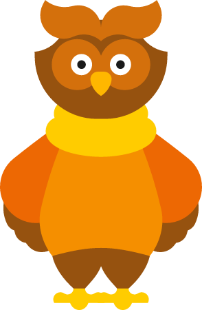 Cozy Owl in Orange Sweater