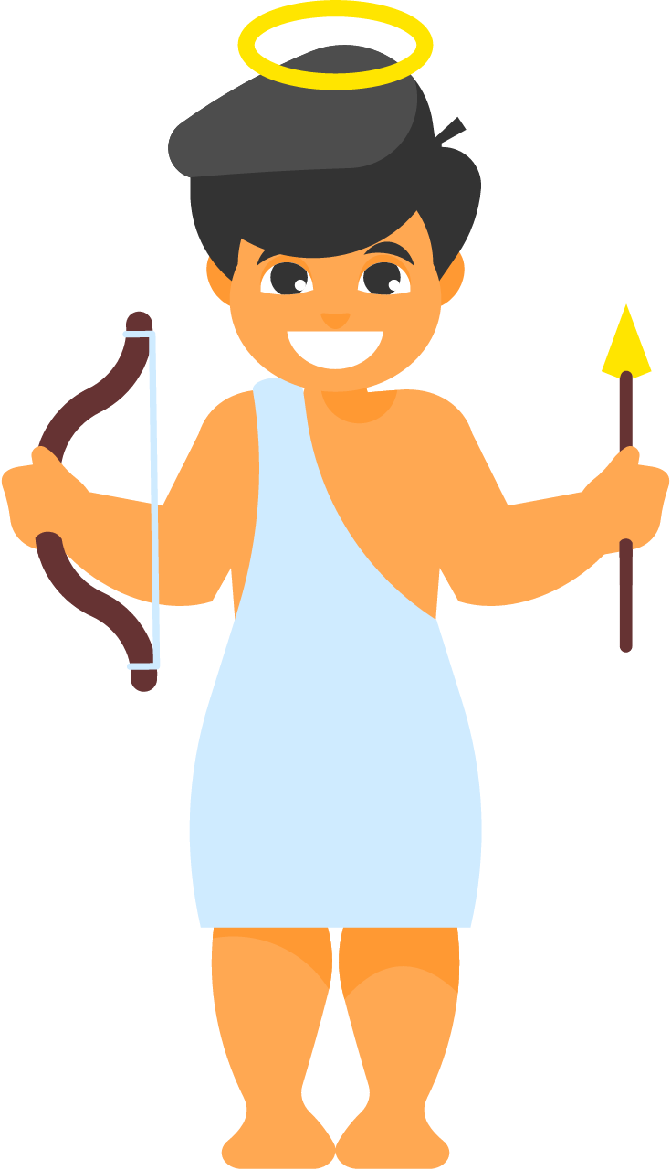 Cupid with Bow and Arrow of Love