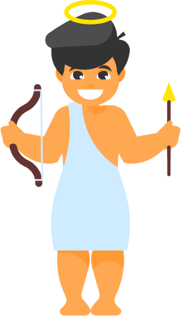 Cupid with Bow and Arrow of Love