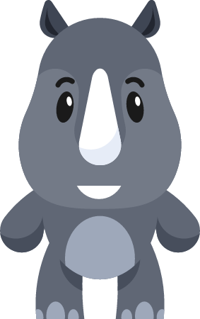Cute Cartoon Rhino Illustration