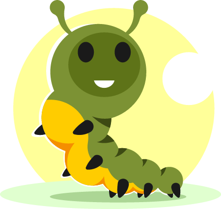 Cute Caterpillar with Playful Expression