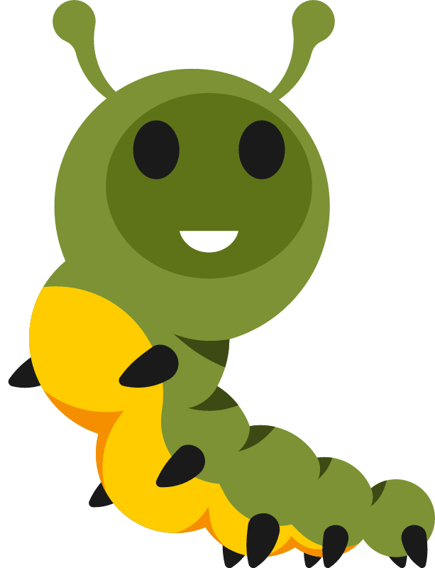 Cute Caterpillar with Playful Expression