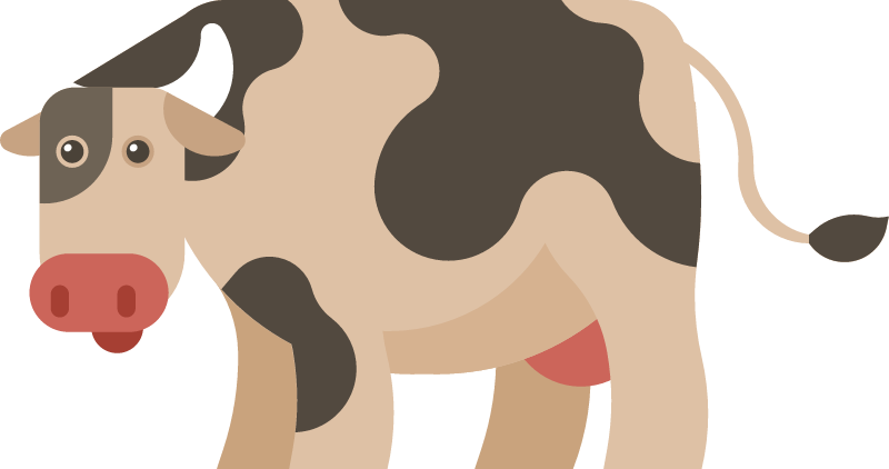 Cute Cow Depicted in Cartoon Style
