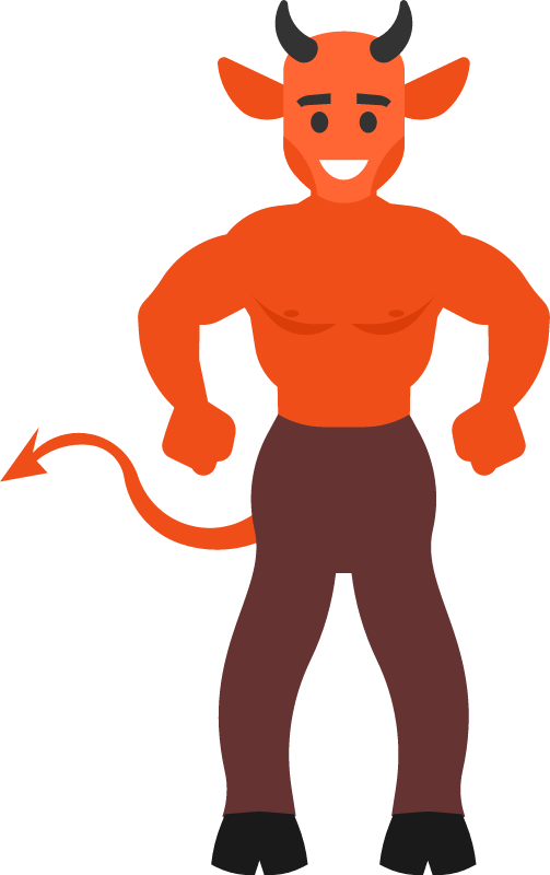 Cute Devil Character with Mischievous Look