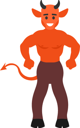 Cute Devil Character with Mischievous Look