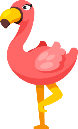Cute Flamingo Posing Elegantly