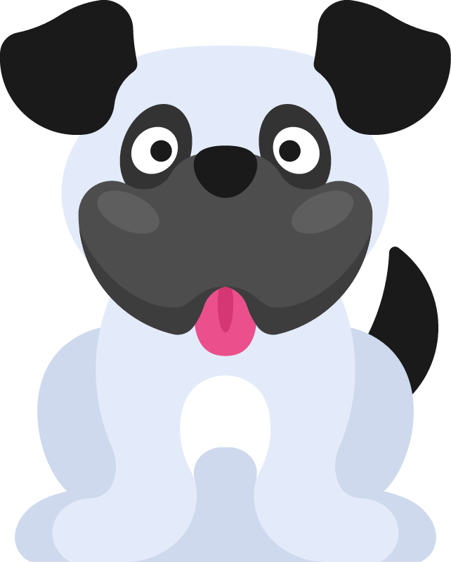 Cute Pug Dog Character