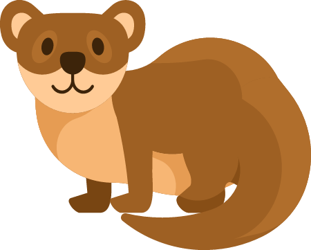 Cute Weasel in Cartoon Style