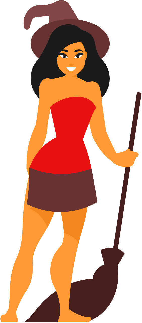 Cute Witch Ready to Cast Spells