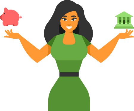 Decision Between Bank and Piggy Bank