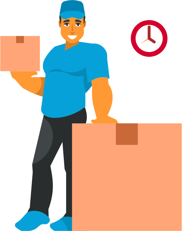 Delivery Concept with Parcels in Hand