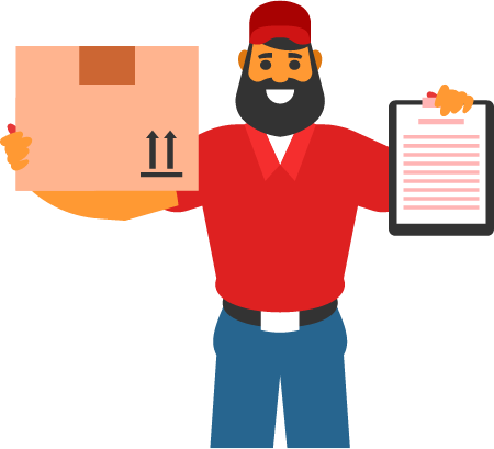 Delivery Man Handing Over Parcel