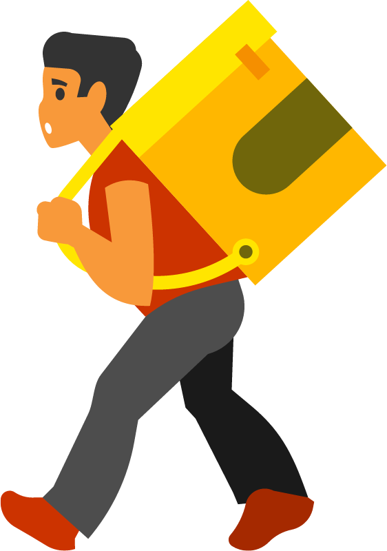 Delivery Rider Carrying a Box