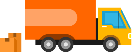 Delivery Truck with Cardboard Boxes