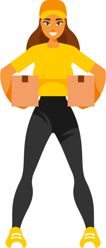 Delivery Woman Holding Packages