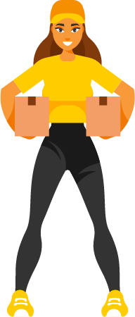 Delivery Woman Holding Packages