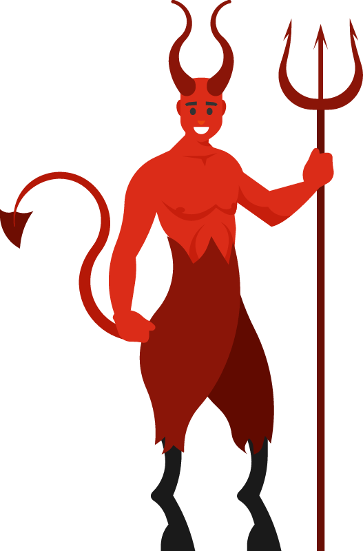 Demon Character with Trident