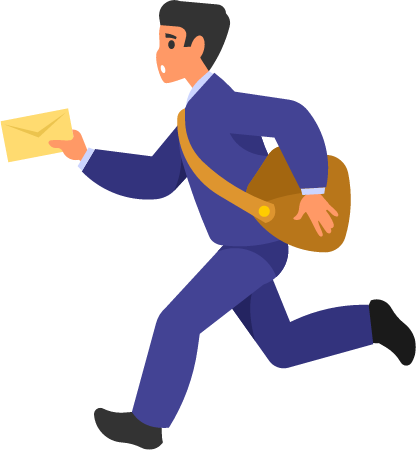 Diligent Mailman Sprinting to Deliver