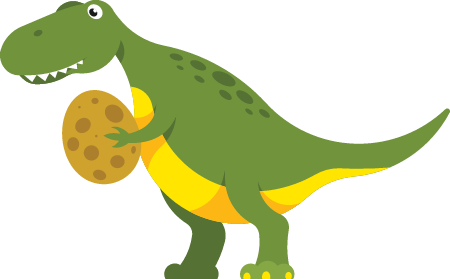 Dinosaur Holding Egg with Care