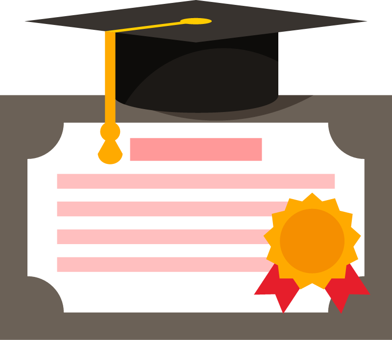 Diploma Displayed with Graduation Hat