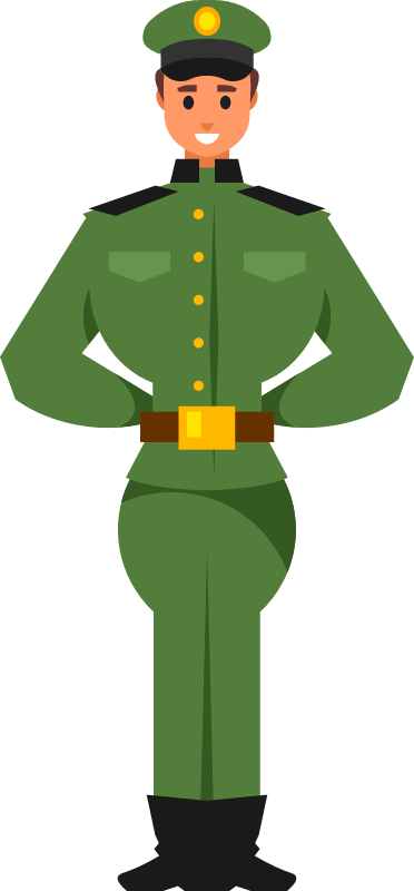Disciplined Army Soldier in Green Uniform