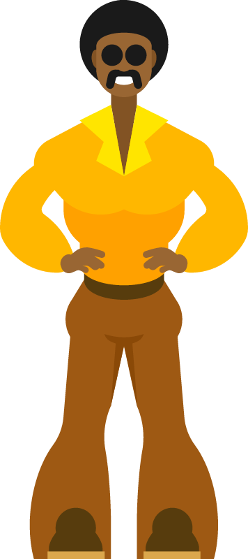 Disco Dancer in Retro 70’s Style