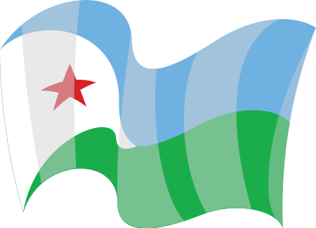 Djibouti National Waving Flag