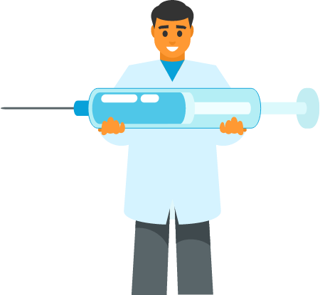 Doctor Holding Syringe with Vaccine